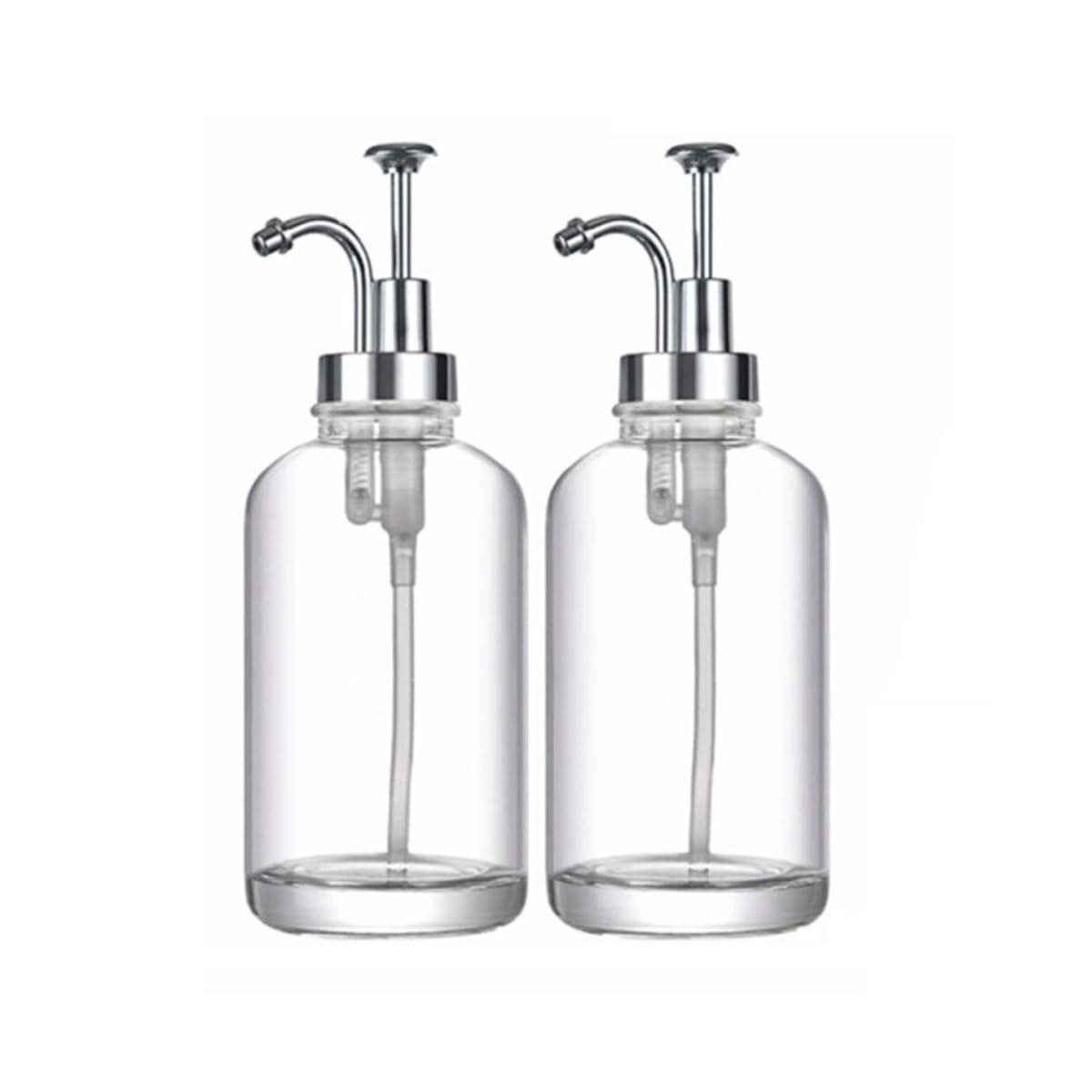 Dispensador Jabon Baño Ducha Dispensador De Jabón Encimera Simple, Bomba con Pulsador Manual, Contenedor Loción, Botella Vidrio Dosificador Champu(Blue,Silver)