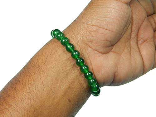 Image of Gemstone Beaded Bracelet 8mm Healing Stone Band Balancing Stretch Wristband for Men Women