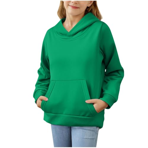 Girls Sweatshirts Comfy Pullover Hoodies with Pockets Long Sleeve Hooded Sweatshirt Tween Fall Tops Preppy Clothes