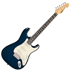 VINTAGE V60 Coaster Series Guitare électrique Bleu pomme - Les Beatles, Paul McCartney, John Lennon, RIngo Starr, George Harrison