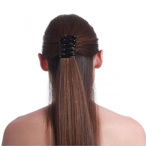 ayushicreationa French Two Sides Interlocking Hair Clips for Ponytail Strong Hold Grip Hair Clips for Women No Slip Styling Girls small Hair Accessories Black Color 1pcs 1