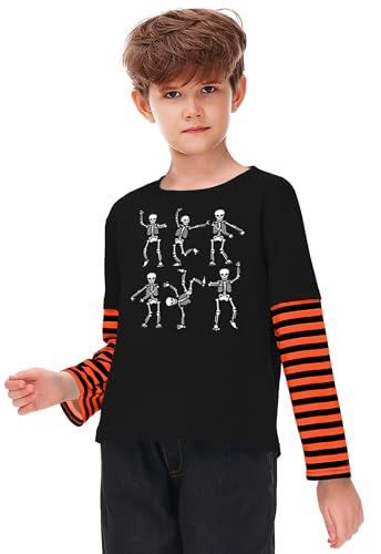 Image of Remimi Unisex Kids Christmas Long Sleeve Shirt Xmas Print Stripe Shirts 2-12 Years