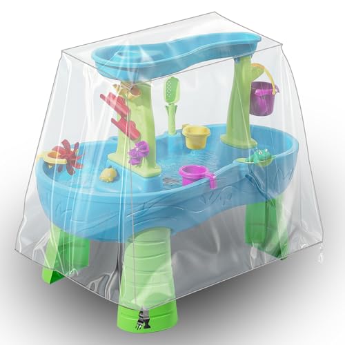 IndigoTempest9 Kids Water Table Cover, Fit Step2 Rain Showers Splash Pond Water Table Waterpark Play Table Cover Outdoor Toys Cover - (Cover Only) Transparent PVC (Transparent)