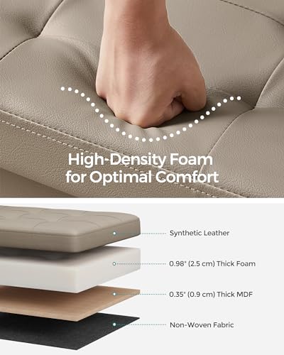 Image of SONGMICS 30 Inches Folding Storage Ottoman Bench with Flipping Lid