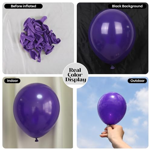 Image of Togvu Purple Balloons, 50Pack 5 Inch Small Mini Matte Dark Purple Latex Party Balloons for Birthday Graduation Halloween Butterfly Bachelorette Party Decorations Supplies
