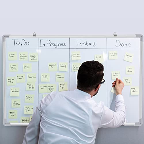 3 Pack Dry Erase Boards, Magnetic Dry Erase White Board Sliver Aluminum Framed Whiteboard Message Presentation Board White Board Bulk Wall Mounted Board For School Office And Home (36 X 24 Inch) #TOP3