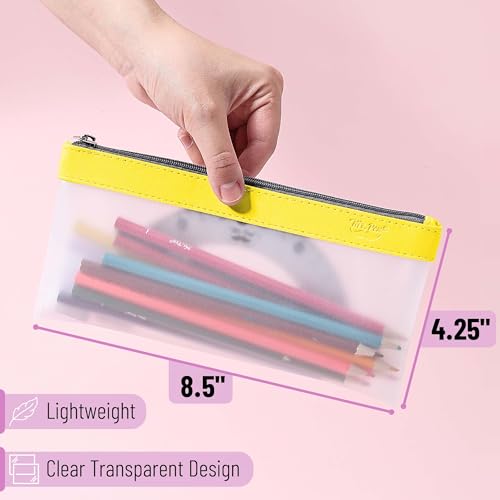 Image of Mr. Pen- Clear Pencil Pouch, 8.50 inchx4.25 inch, 3 Pack, Durable TPU Material | Medium Water-Resistant Pencil Bags with Smooth Zipper, Multipurpose Clear Pouch for Stationery, School, Office