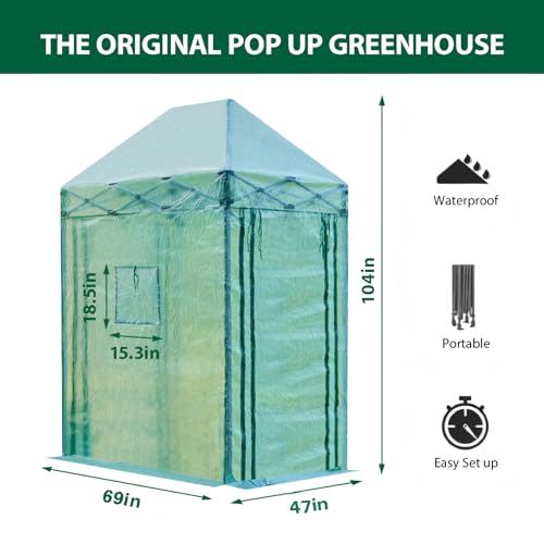 Image of Solayis Pop Up Greenhouse, 6x4 ft Portable Walk in Greenhouse