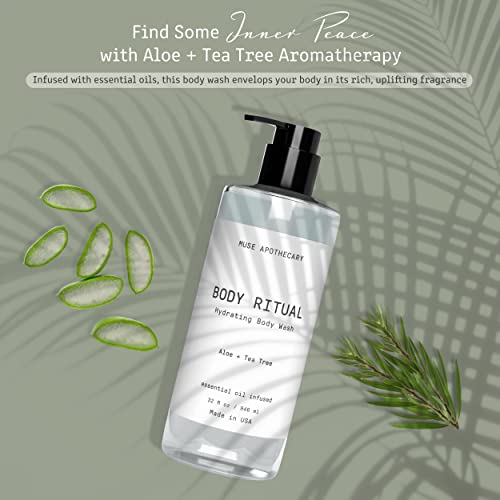 Muse Bath Apothecary Body Ritual Hydrating Body Wash - Aloe Tea Tree Body Wash For Women & Men - Essential Oil Infused Aromatherapy Body Wash Women - Natural Body Wash For Women - 32 Ounce, 2 Pack #TOP2