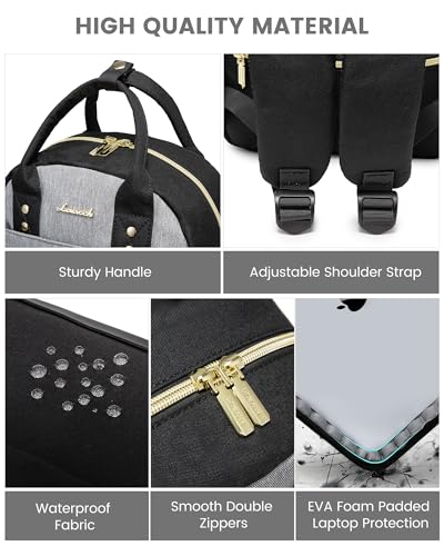 Image of LOVEVOOK Small Backpack Purse for Women, Mini Backpack, Light Weight Cute Fashion Backpack for Work Daily Travel, Black-Grey