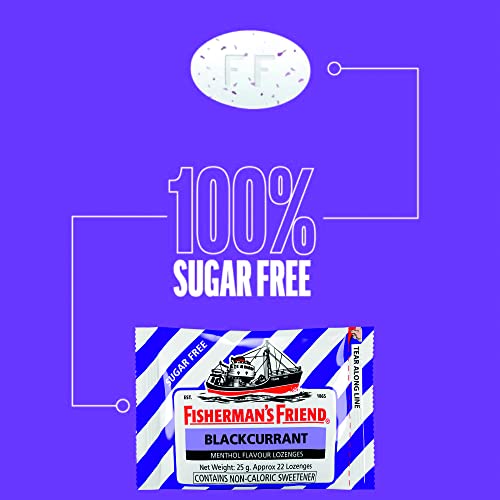 Image of Fisherman's Friend Sugar Free Mouth Freshener - Blackcurrant - Soothing And Fruity Lozenges 25G (Pack Of 3)