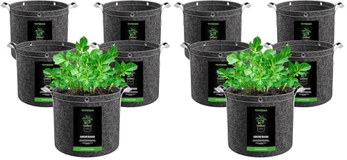 Image of VIVOSUN 10-Pack 3 Gallon Grow Bags, 500G Thick Nonwoven Fabric Pots with Strap Handles, Multi-Purpose Rings, for Low Stress Plant Training Fruits, Vegetables, and Flowers