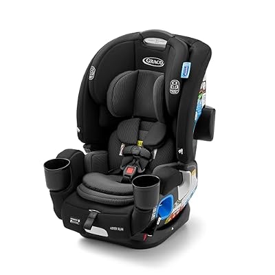 Graco® 4Ever DLX Slim 4-in-1 Infant to Toddler Car Seat, Rear Facing, Forward Facing, to High Back Booster & Backless Booster, Slim Car Seat Saves Space & Grows with Child, Thompson