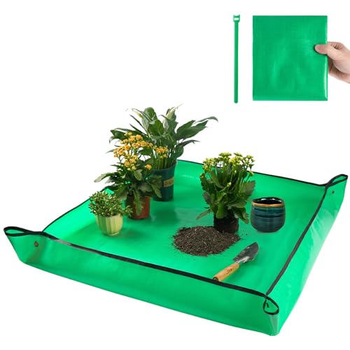Image of Extra Large Waterproof Potting Mat for Indoor Plant Transplanting and Mess Control, Table Top Potting Tray Repotting Mat Birthday Gifts for Plant Lovers Gardening Gifts for Women