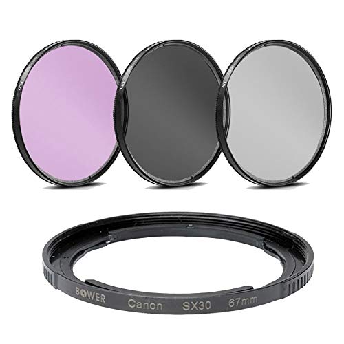 67mm Multi-Coated 3 Piece Filter Kit (UV-CPL-FLD) for Canon SX70 HS, SX1 is