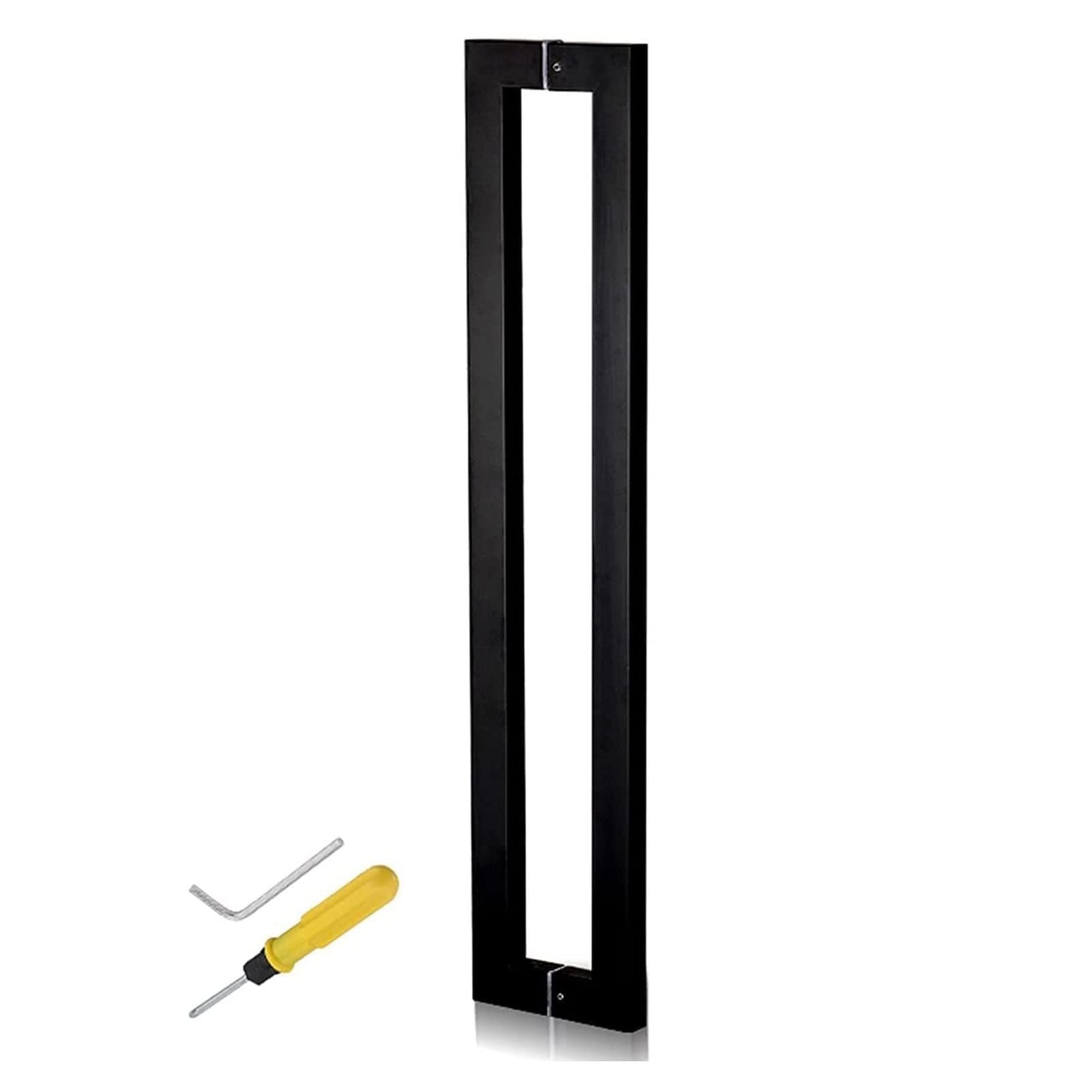 GYRAZXS 304 Stainless Steel Modern Long Door Handle Black Double Sided Push Pull Barn Door Handle for Wood and Steel Doors 39.3in/36.4in Length Sleek Design