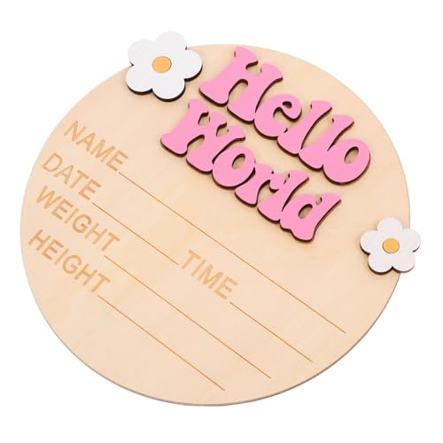 BESPORTBLE Welcome Sign for Newborn Milestone Announcement Plaque Decor for Birth Details Photo Prop for Shower and Nursery Celebrations
