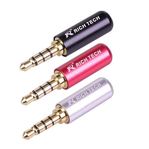 Davitu 100pcs/lot Mini Jack 3.5mm 4 Poles Male Plug Aluminum Shell Stereo 4 Pin 3.5mm Plug Wire Connector Heaphone Plug Earphone Jack - (Color: Mixed Colors)