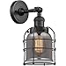 Innovations 203-BK-G53-CE-LED Small Bell Cage 1 Light Sconce Part of The Franklin Restoration Collection, Matte Black