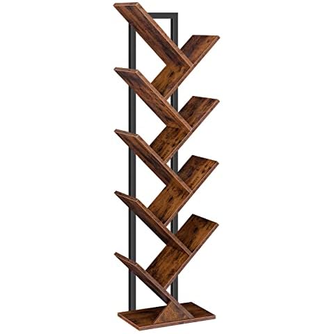 HOOBRO Tall Tree Bookshelf with 9 Tiers Cover