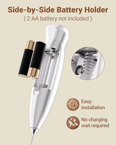 Image of Milk Frother With Stand Handheld Frother Wand Drink Mixer Handheld Coffee Stirrers Electric Frother for Coffee Mixer Wand with 2 Whisk frother for protein powder-Silver