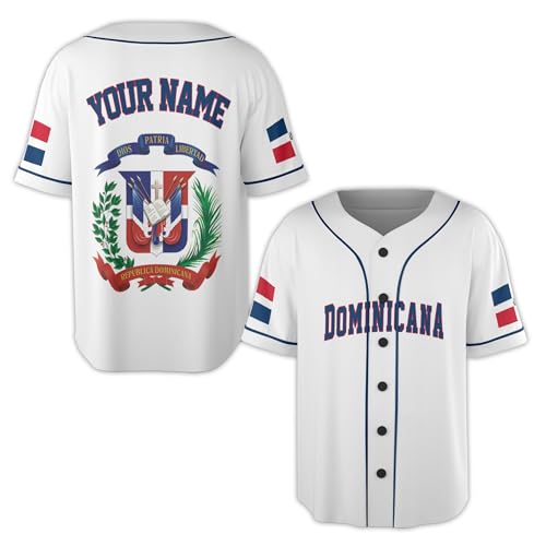 Dominican Republic Baseball Jersey Shirt - Personalized Dominican Jersey for Men Women, Dominican Republic Flag Shirt, Dominicana Pride Custom Baseball Jersey Sports Uniform