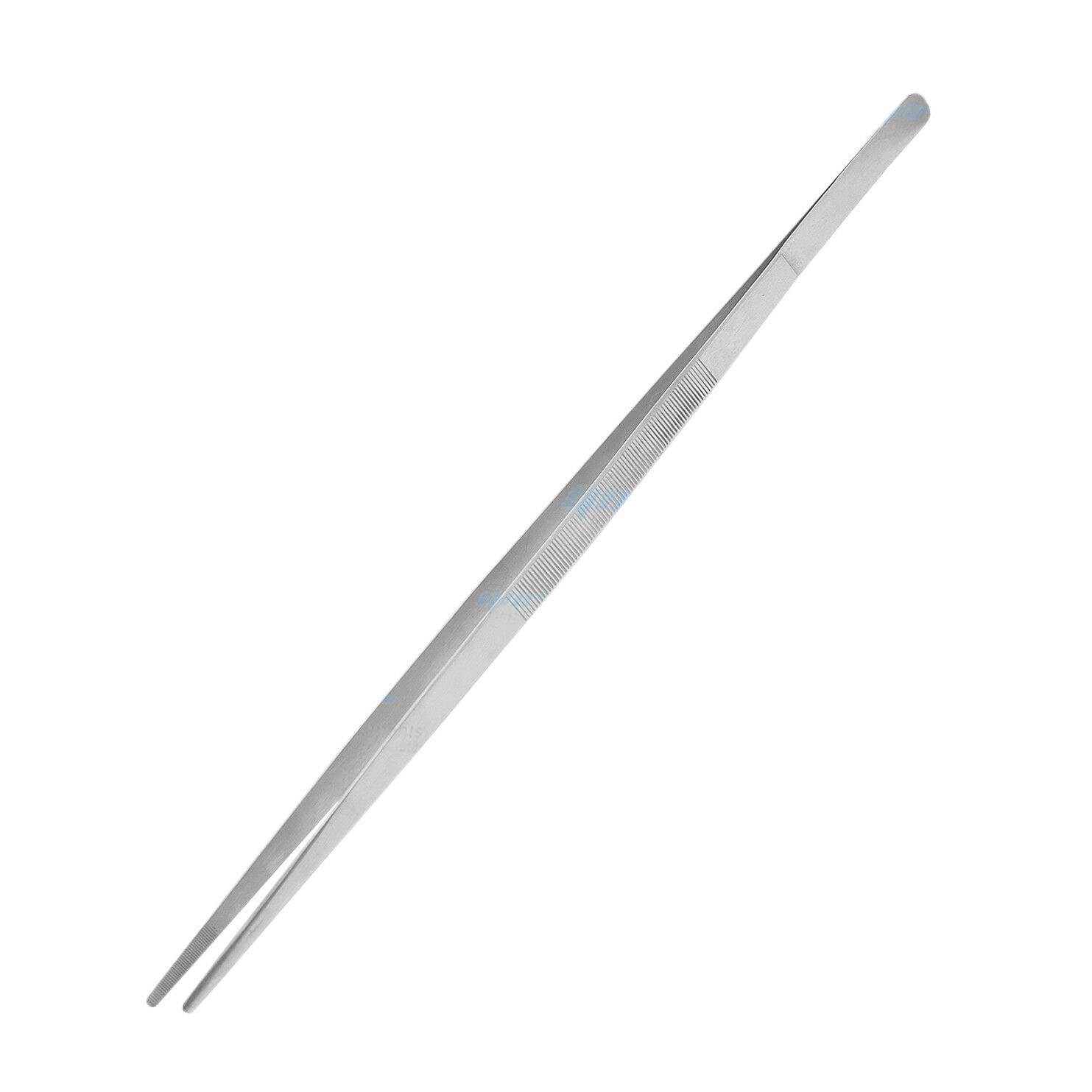 Multipurpose Tweezers Food Tongs Stainless Steel Steak Clip BBQ Long Tweezer Tongs (12 Inches)