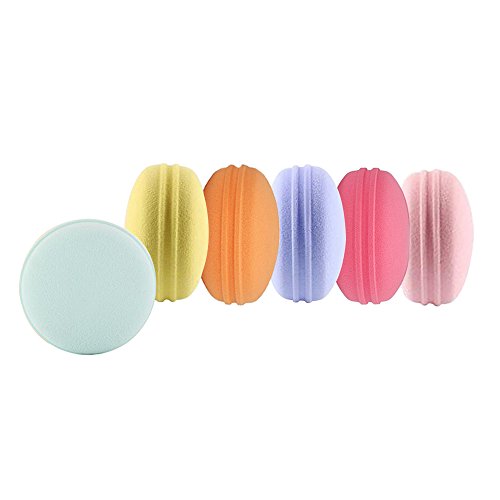 WasonD Beauty Sponge 6pcs/Set Macarons Foam Cosmetics Makeup Blender - for Liquid Foundation, Concealer, Cream, Powder, Blush, Flawless Coverage