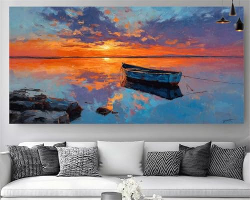 DIY peinture diamant 5D strass point de croix mer paysage adulte XXL