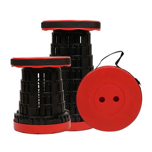 Image of JAEMEYEM Collapsible Stool Chair, Upgraded Folding Stool for Adults Lightweight, Sturdy, Adjustable, Portable, Foldable Seat Sturdy Stools for Outdoor Camping Fishing Hiking Gardening BBQ