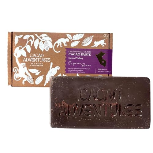 Ceremonial Cacao Block, Sacred Valley, 100% Pure Cacao, Peru, Vegan 8 oz