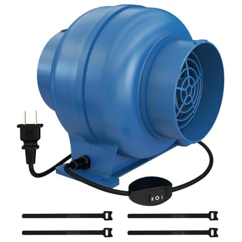 Artibear 3.5 Inch 168 CFM Inline Duct Ventilation Fan with 2 Speed Controller, Air Vent Blower for Hydroponic Grow Tent, Greenhouse, Workshop, Attics, Basement, Kitchens, Blue Cover