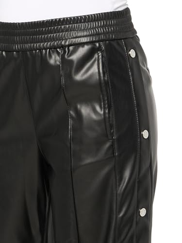 HUGO Women's Snap Button Leather Wide Leg Pants3