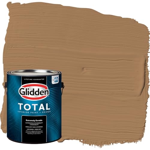 Glidden Total 1 gal. Cinnamon Crunch/Brown Eggshell Interior Paint with Primer