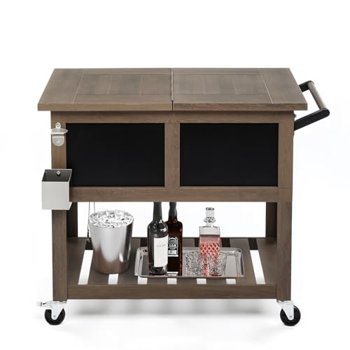 VINGLI 80QT Rolling Patio Cooler with Shelf