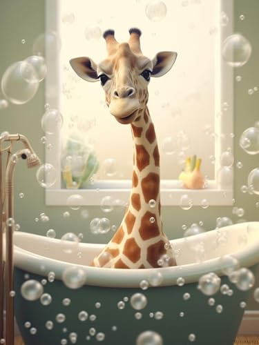 Kit peinture diamant girafe étincelant pour décoration murale DIY 30x40cm