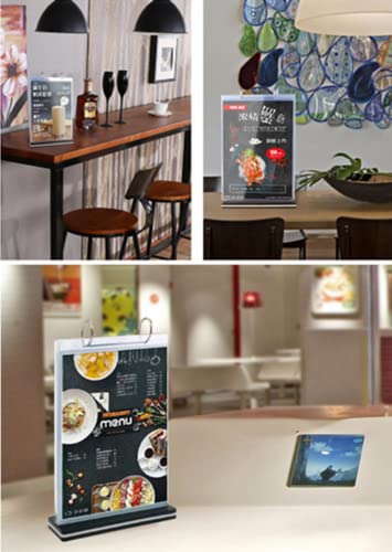 Soporte acrílico para carteles T vertical A4 con 6 páginas intercambiables para menús 5