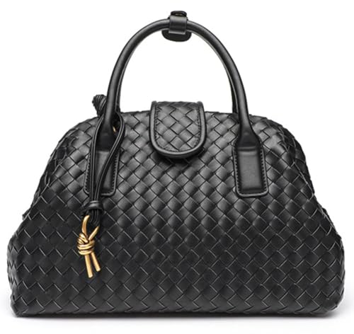 Woven Tote Bag for Women Dressy Woven Clutch Purses Leather Handwoven Crossbody Shoulder Bag Soft Shell Handbag Tote Satchel