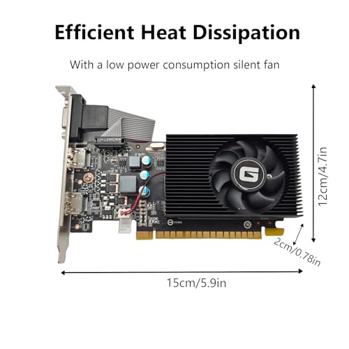 Image of Glorto GeForce GT 730 4G Low Profile Graphics Card, 2X HDMI, VGA, DDR3, PCI Express 2.0 x16, Entry Level GPU for PC, SFF and HTPC