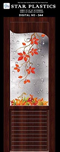 Innovative Plywood Brown Digital GlaInnovative Plywood PVC Door 7ft with Flower & Water Drops Design - Pack of 02