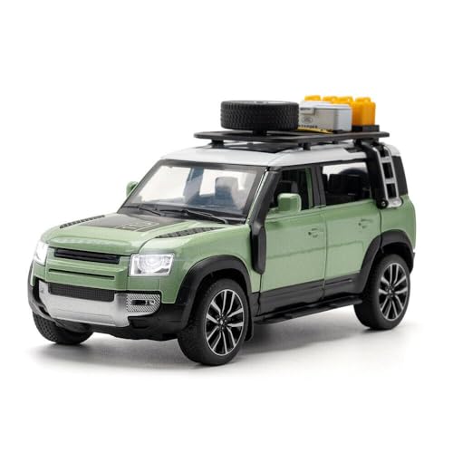Image of Diecast Metal Car Model 1 /24 Defender Toy Cars for Kids Boy Girl Zinc Alloy Pull Back Toy Car with Sound and Light Gift and Collectible Car (Green)