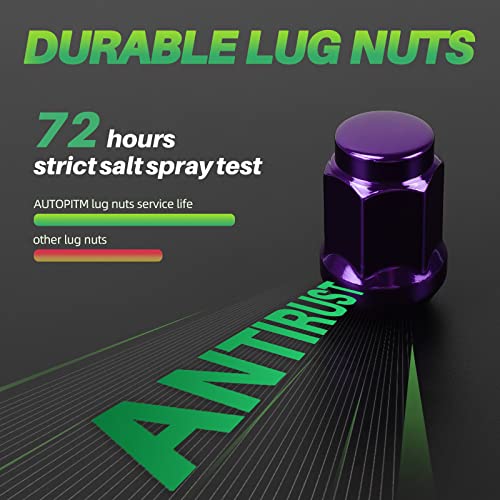 Image of AUTOPTIM M12x1.5 Purple Lug Nuts - Replacement for 2006-2019 Ford Fusion, 2000-2019 Focus, 2001-2019 Escape, 2003-2022 Accord, 2006-2018 Civic Aftermarket Wheel, 3 /4 inch Hex Closed End Lug Nuts, 20pcs