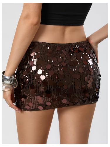 Image of Floerns Women's Sequin Low Waist Mini Skorts Night Out Skirt Shorts