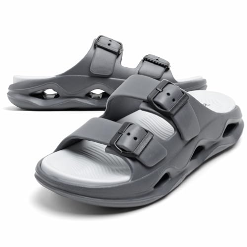 Image of DOCTOR HEALTH SUPER SOFT Men EVA Double Strap Sandals | Adjustable Buckle Comfort Slides | Lightweight Anti-Slip Casual Sandals for Indoor Outdoor Everyday Wear