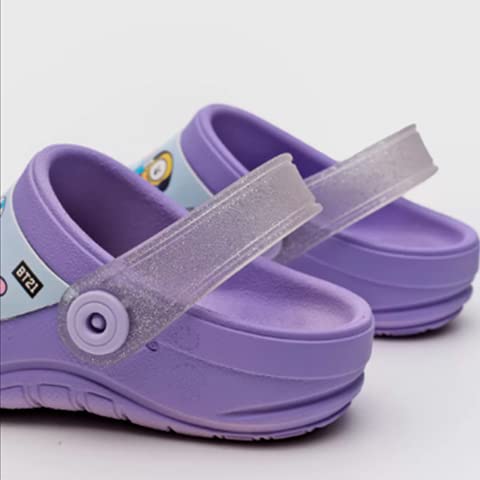 Sandália BT21 Cute Friends, Grendene Kids, Criança Unissex, Lilás/Azul, 32/33