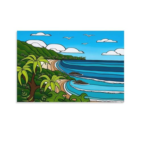 ヘザーブラウン ハワイの風景 波 現代北欧 ポスター (7) ホーム装飾 パネル 壁アート 現代壁掛け 絵画 版画 芸術作品 インテリア20x30inch(50x75cm)