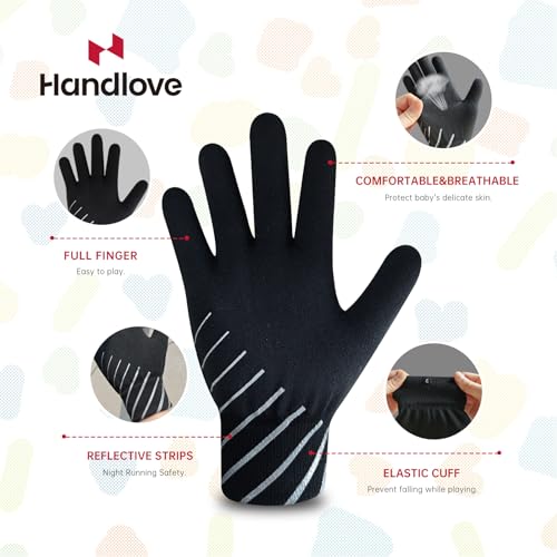 Image of HandLove Winter Gloves for Boys Girls - Cold Weather Kids Gloves Thermal Warm Knit Glove for Running and Outdoor Activity
