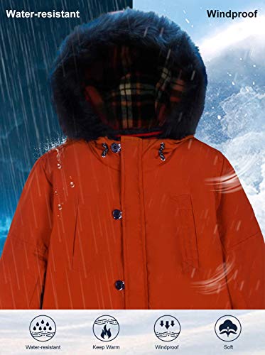 Image of SOLOCOTE Boys Winter Coats Kids Winter Jacket Warm Thick Heavyweight Tough Long Windproof Outwear with Hood