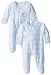 Spasilk Baby-Boys 100% Cotton Newborn 2 Pack Sleepwear Footie Set, Blue Dino, 6 Months