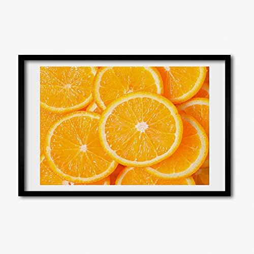 Cadre Bois MDF 60x40 cm Tulup Tableau Décoratif Salon Orange